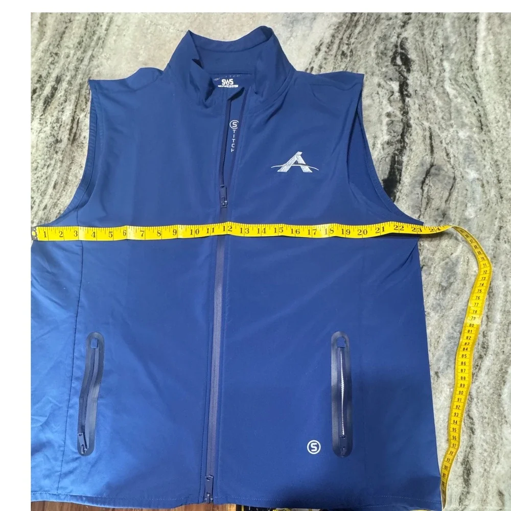 Stitch Golf Vest Mens Large Blue Full Zip SWS Weather System 211SA Performance